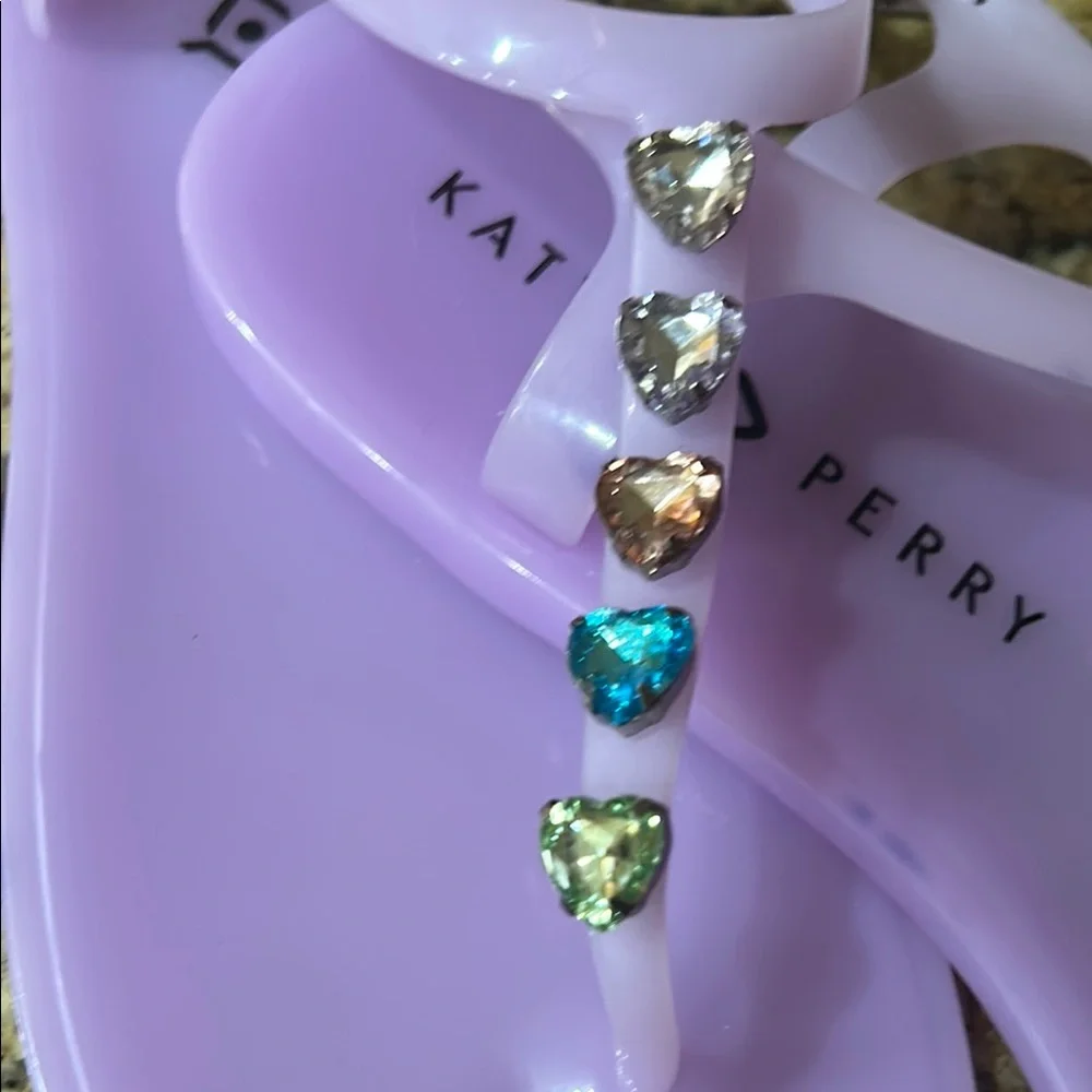 Katy Perry Collections Lavender Sandals with Multicolor Gems - Picture 2 of 5